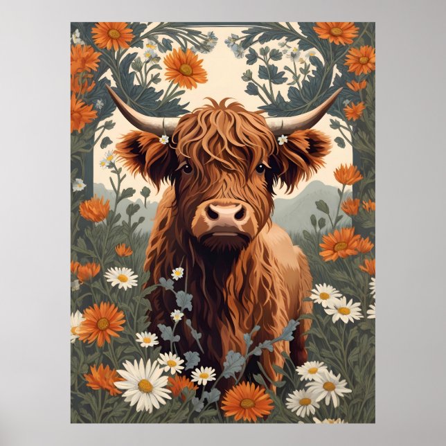 Poster Vintage Cow Highland (Frente)