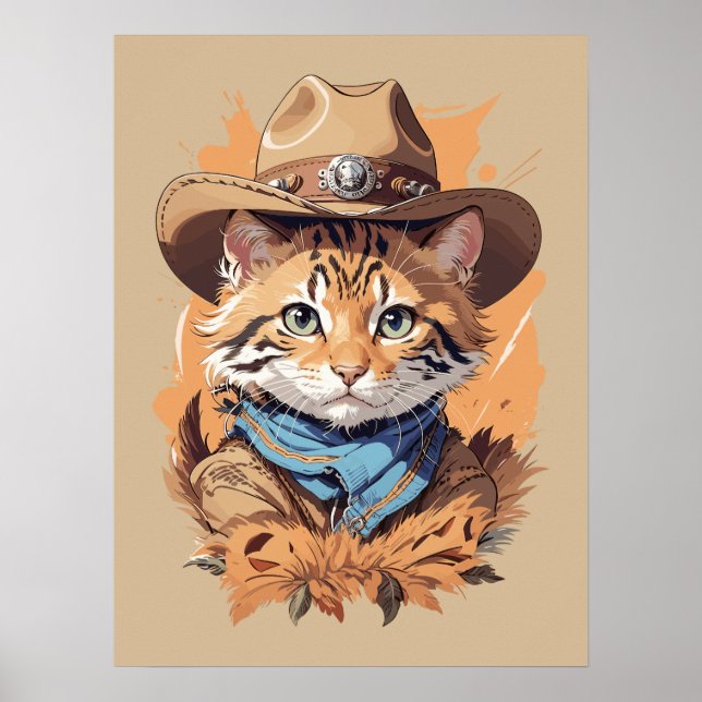 Poster Vintage Cowboy Kitten Design (Frente)