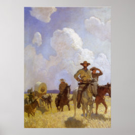 Pôster Vintage Cowboys, The Parkman Outfit pelo NC Wyeth