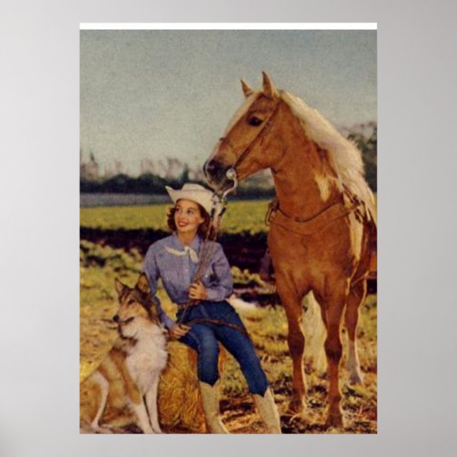 Poster Vintage Cowgirl (Frente)