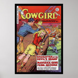 Poster vintage Cowgirl dos Cobrir de quadrinhos