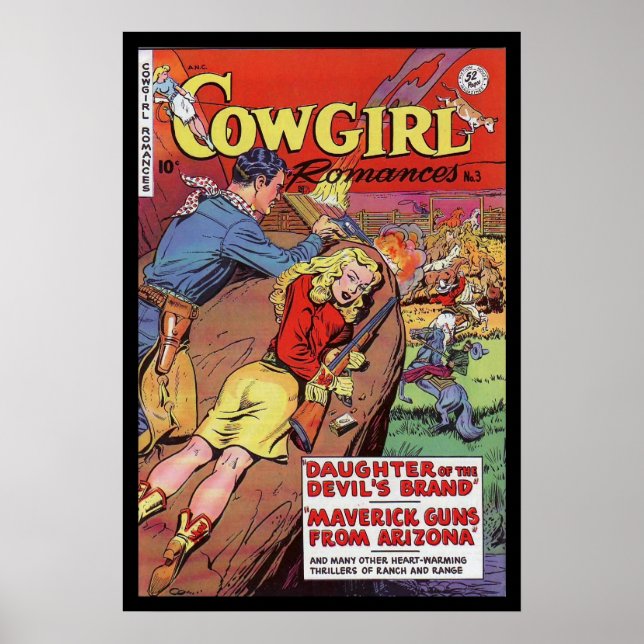 Poster vintage Cowgirl dos Cobrir de quadrinhos (Frente)