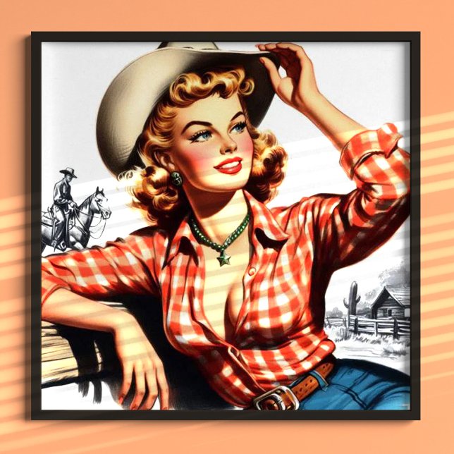 Poster Vintage Cowgirl Pin Up (Criador carregado)