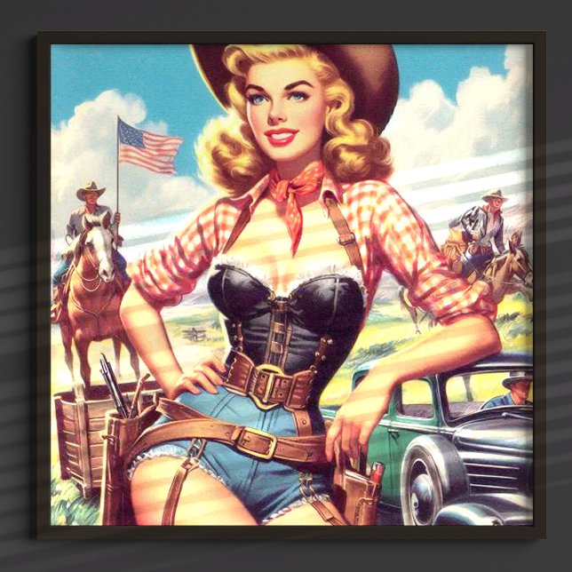 Poster Vintage Cowgirl Pin Up (Criador carregado)