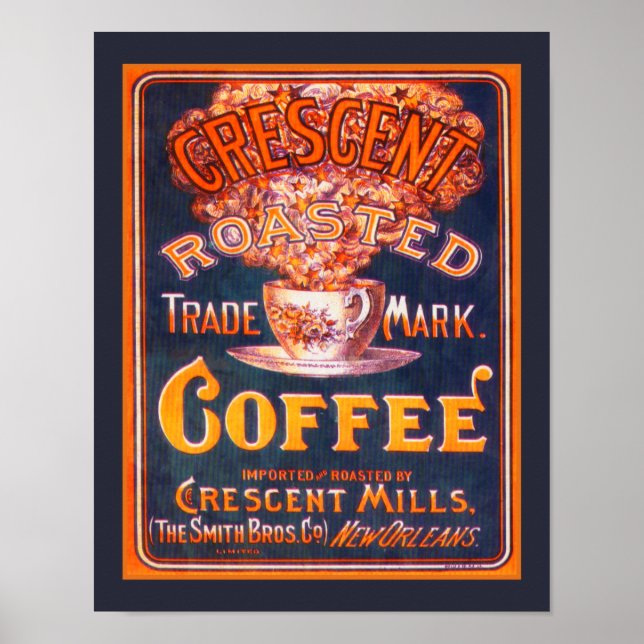 Poster Vintage Crescent Coffee Ad (Frente)