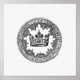 Poster Vintage Crown Illustration