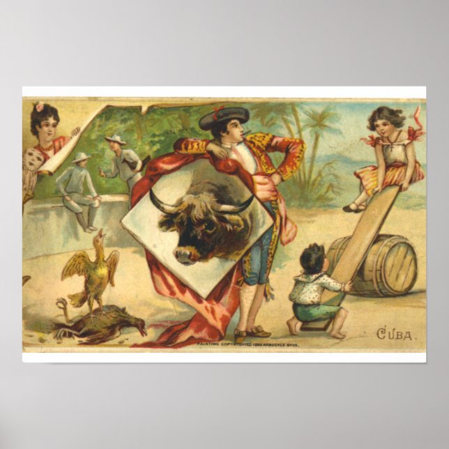 Poster Vintage "Cuba" Arbuckle Bros coffee (Frente)