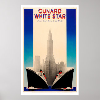 Poster vintage Cunard White Star