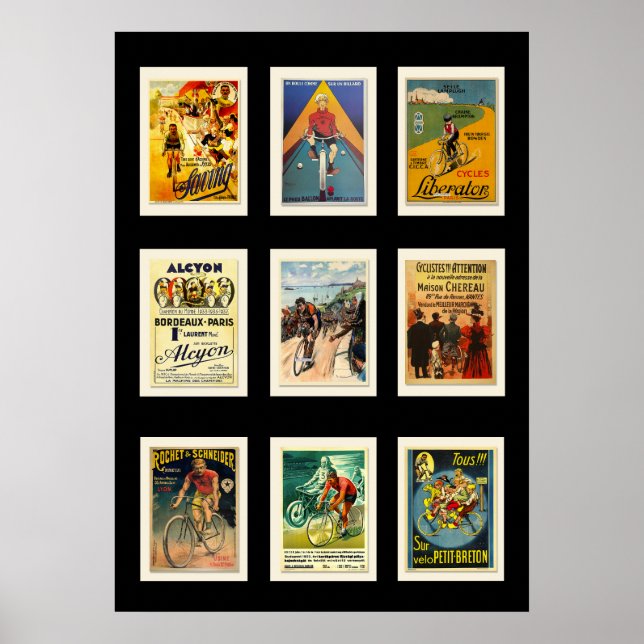 Poster Vintage Cycling Postcards Collection 4 (Frente)