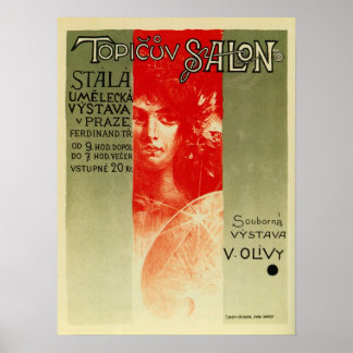 Pôster Vintage Czech Art salon expo Praga