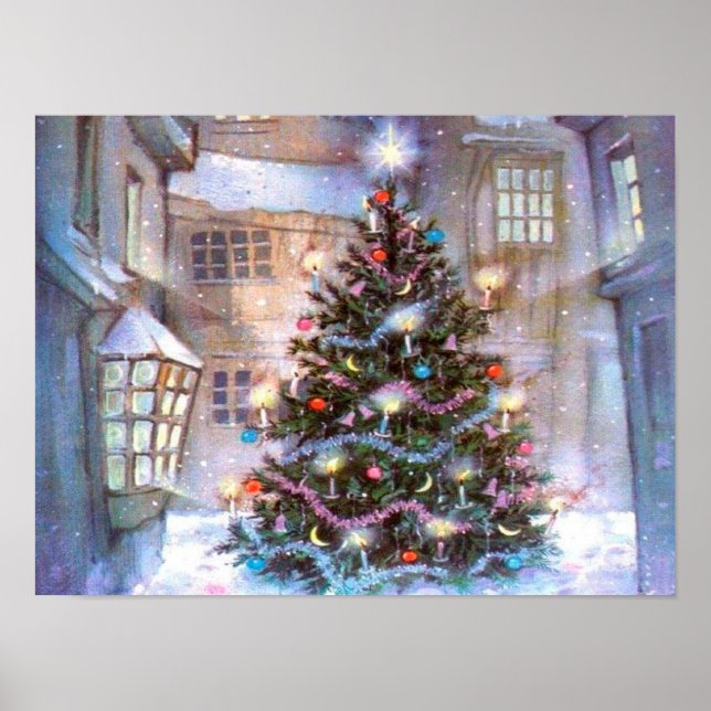 Pôster Vintage da Árvore de Natal (Frente)
