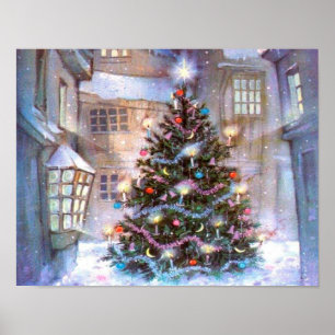 Poster Vintage da Árvore de Natal