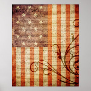 Poster Vintage da bandeira star spangled