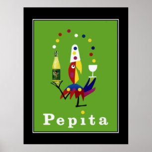 Poster vintage da bebida de Pepita