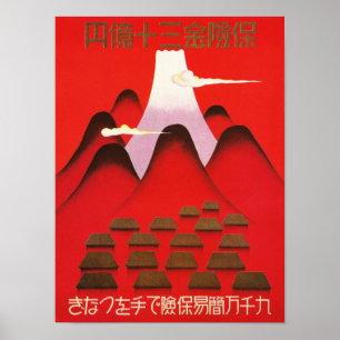 Poster vintage da Companhia de Seguros Japonesa