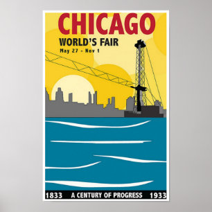 Poster vintage da Feira Mundial de Chicago de 1933