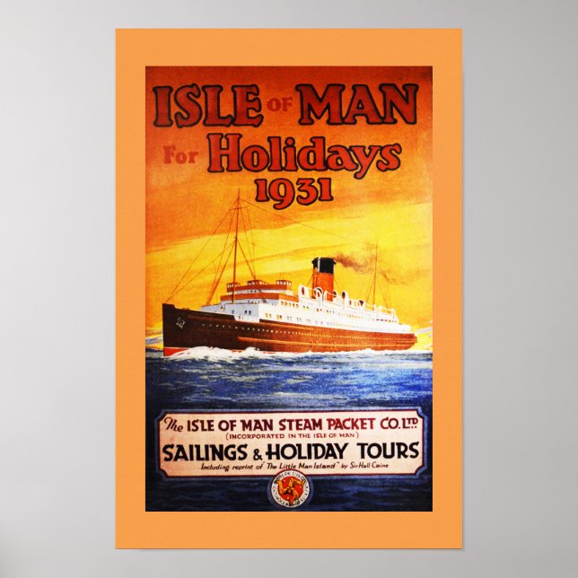 Poster vintage da ilha de Man (Frente)