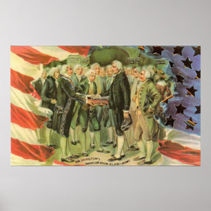 Poster vintage da inauguração de George Washingt