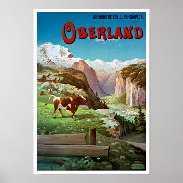 Poster vintage da Oberland Restaurada (Frente)