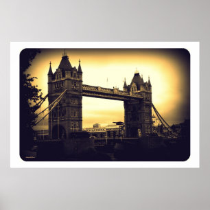 Pôster Vintage da ponte da torre