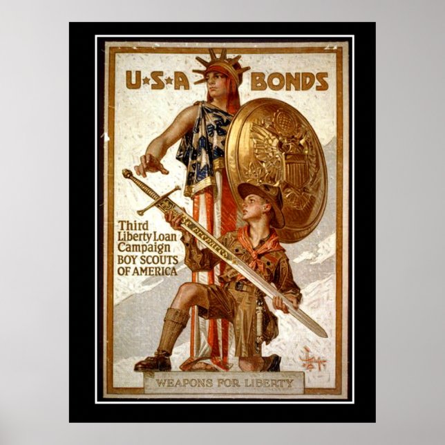 POSTER VINTAGE da Primeira Guerra Mundial dos Esta (Frente)