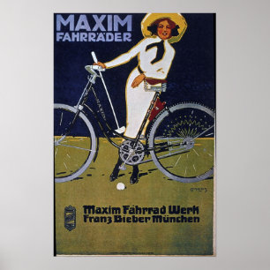 Poster Vintage da propaganda da bicicleta