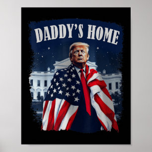 Poster Vintage Daddys Home 2024 Trump Leva a América de v