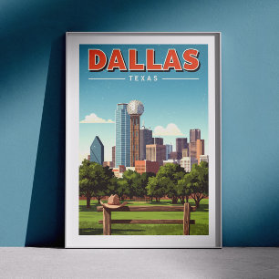 Poster Vintage Dallas Texas