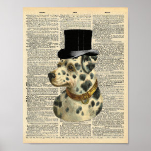 Poster Vintage Dalmatian no top hat na página do dicionár