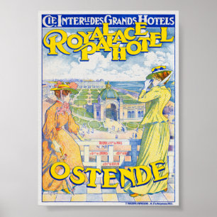 Poster vintage Dampfschiffahrt Zürichsee 1900