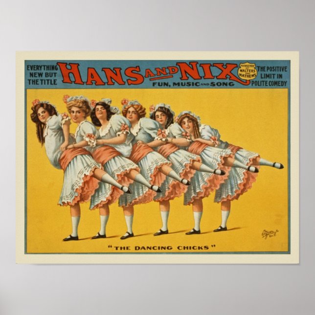 Poster Vintage Dance Troop Advertisement (Frente)