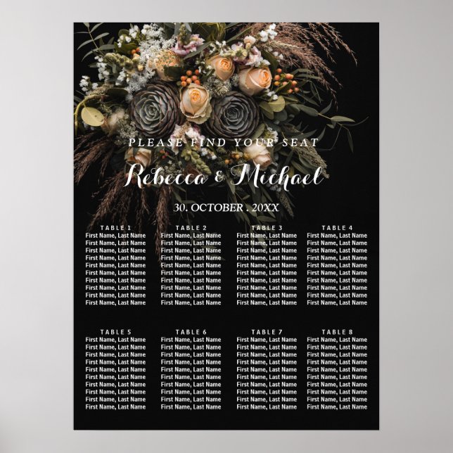 Poster Vintage Dark Floral (Frente)