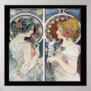 Poster vintage das caras de Alphonse Mucha 2