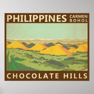 Poster Vintage das Colinas de Chocolate Filipinas