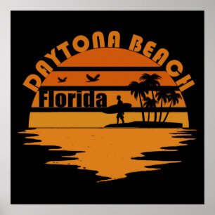 Poster vintage daytona praia