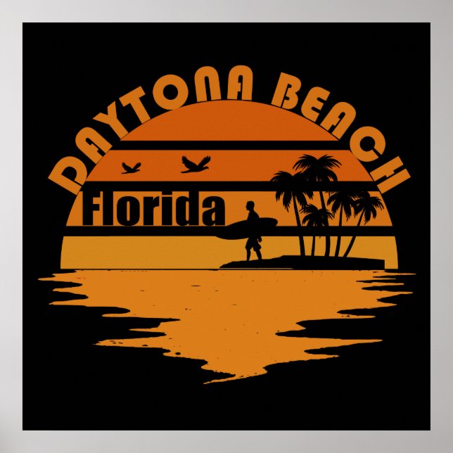 Poster vintage daytona praia (Frente)