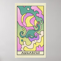 Poster vintage de Abstrato de Arte de Sinal Zodiac
