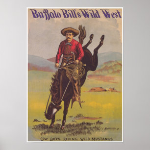 Poster vintage de Apresentação de Buffalo Bill W