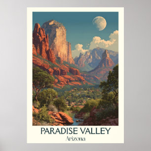 Poster vintage de Arizona do Vale do Paraíso Ret