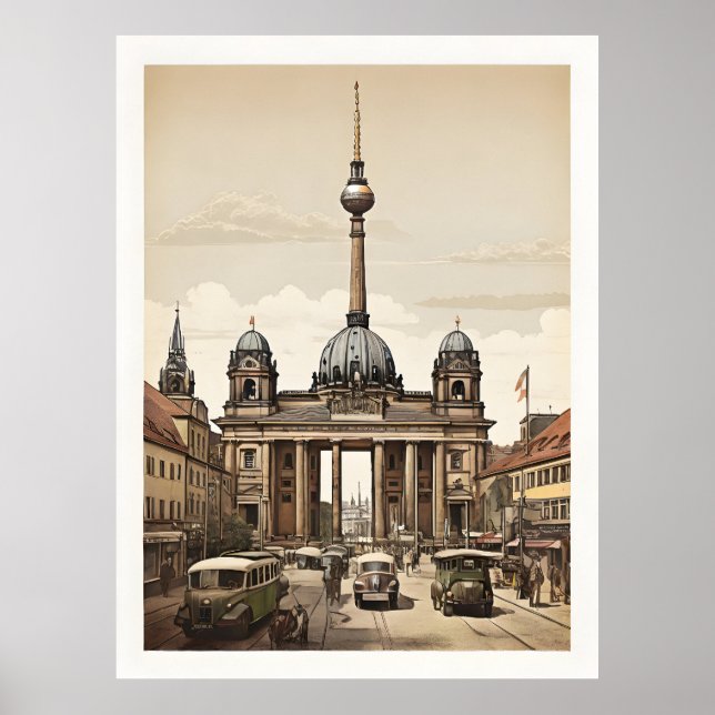 Poster vintage de Berlim (Frente)