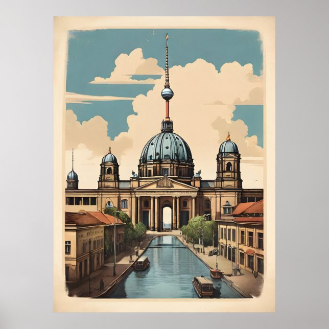 Poster vintage de Berlim (Frente)
