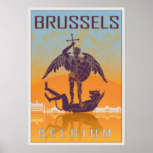 Poster vintage de Bruxelas