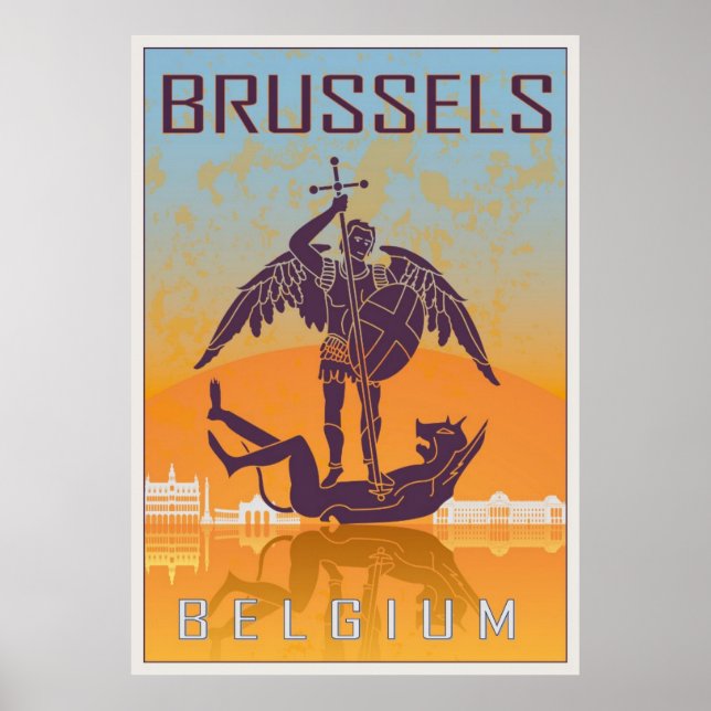 Poster vintage de Bruxelas (Frente)