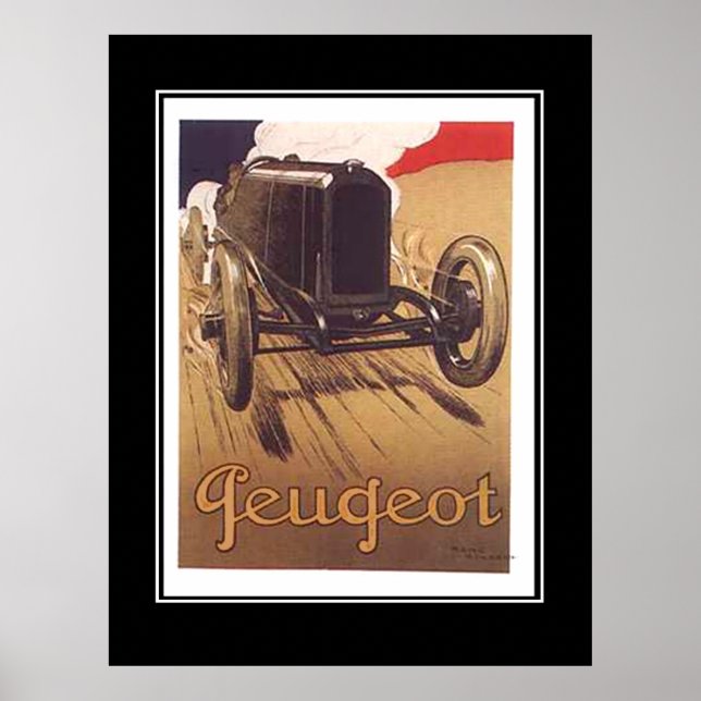poster vintage de carro de corrida de 1920 (Frente)