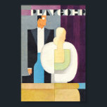 Poster vintage de Casal Art Deco Glamor<br><div class="desc">Poster vintage do Casal Art Deco Glamor com um casal em uma caixa de teatro.</div>