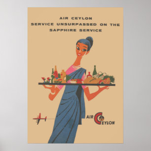 Poster vintage de Ceilão do ar