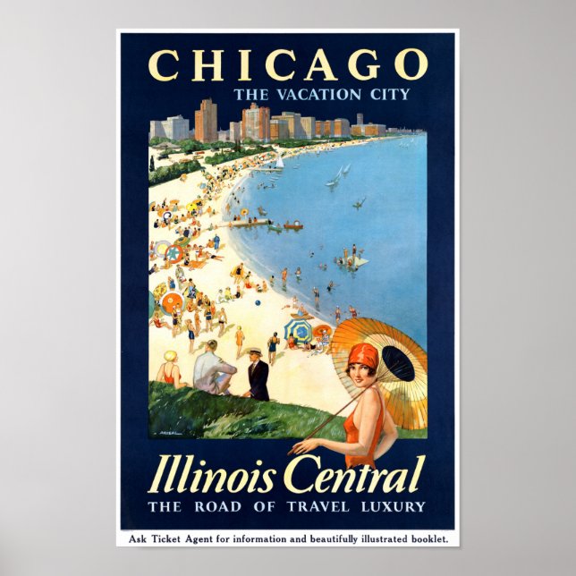 Poster vintage de Cidade de Vacinação de Chicago R (Frente)