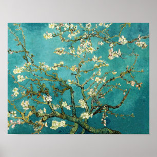Poster Vintage de florescência Van Gogh floral da árvor