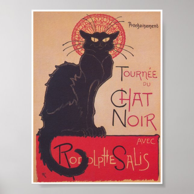 Poster vintage de Gato Preto do Chat Noir (Frente)