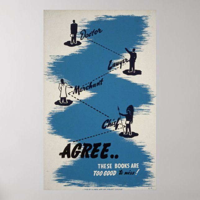 Poster vintage de livros (Frente)